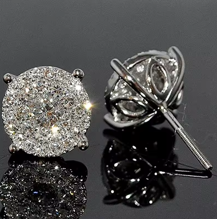 FrostBite Studs – Iced CZ Statement Earrings